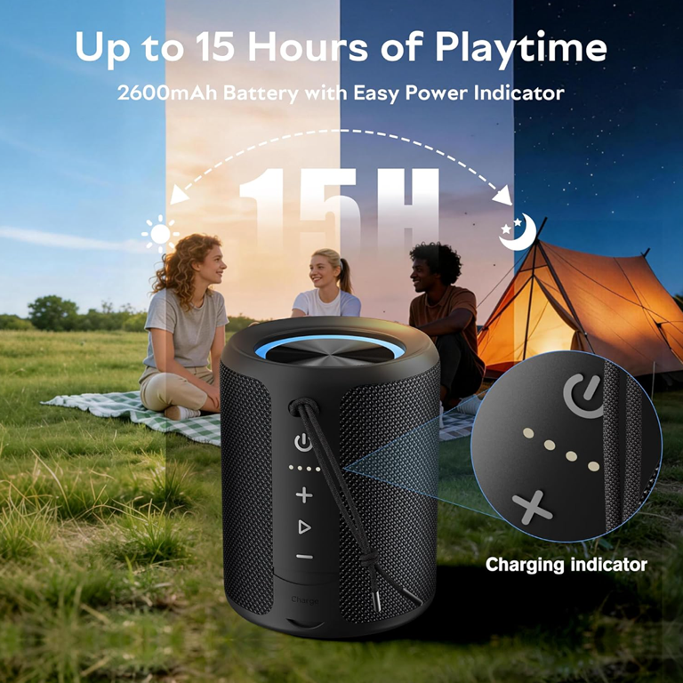 20W IPX7 Bluetooth Speaker RGB 15H Battery